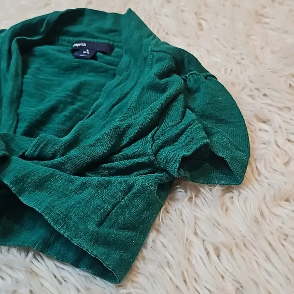 Gap Girls Green Short Sleeve Tie front Shrug Cardigan
